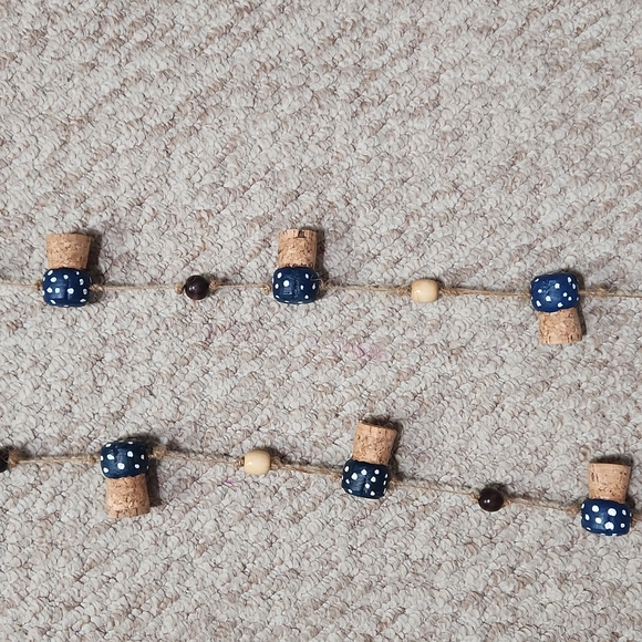 Handmade Indigo & White Woodland Toadstool Garland 208" Approx. - Picture 3 of 5